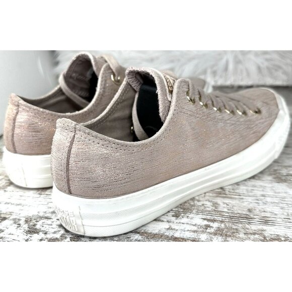 Converse CTAS Precious Metal Suede Lo Shoe Sneaker Women's 8 Taupe Metallic - Picture 6 of 13